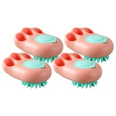 蕉蕉購物 多功能貓爪出液矽膠刷 粉紅色 寵物清潔按摩刷, 4個, 1入