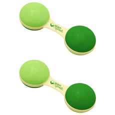美國 green sprouts 小綠芽 安全無毒天然植物樹脂製成啞鈴波浪鼓, 草綠色, 2個
