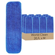 World Clean 超細纖維拖把迴圈墊 藍色, 20入