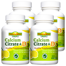 NatureMax 家倍健 Calcium Citrate+ D3, 好吸收 輕鬆補鈣, 60顆, 4罐