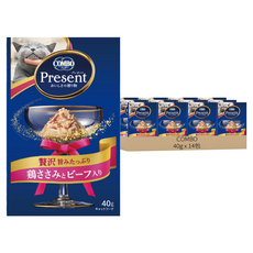 COMBO PRESENT 吻饌蒸煮食 貓用, 雞肉 + 牛肉, 40g, 14包