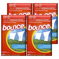 bounce 烘衣柔軟片 戶外清新 (16X22公分/張), 40片, 4盒