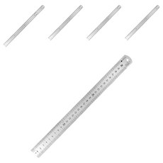 Youngbayoung 不鏽鋼半永久雙面直尺 30cm, 銀色, 6個