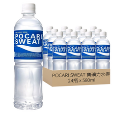 POCARI SWEAT 寶礦力水得 迅速吸收電解質與水分 恢復活力, 580ml, 24瓶