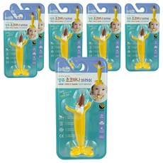 Ange 乳牙刷 安全柔軟的TPR材質 緩解長牙疼痛 口腔發育 促進大腦發育, 巧克力香蕉, 1入, 6支