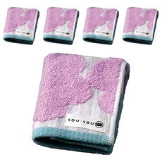 MARUSHIN 丸真 SOU SOU 京都新和風今治毛巾, 100%純棉, W34xL80xH0.5cm, 日本製, 塗鴉玫瑰, 5條