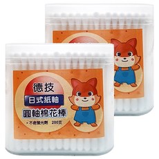 D&T德技生化 日式圓紙軸棉花棒 ,200支,2罐