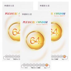 PLEASURE 樂趣 保險套 加大(64mm), 12個, 3盒