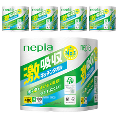 nepia 王子 2層加厚廚房紙巾 100張, 4捲, 5袋