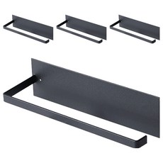 日式高碳鋼背膠式紙巾架, 4個, 黑色