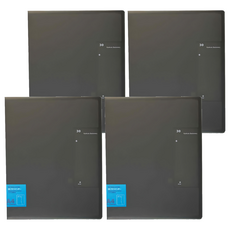 KyOKUTO 30孔半透明資料夾 A4, 透明黑, 4本