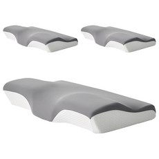 J-bedtime 床寢時光 3D釋壓止鼾蝶型枕 涼感款 Q9796M-1 (60 x 35 x 7~13cm) 灰色, 3個