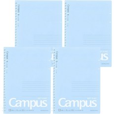 KOKUYO 國譽 Campus B5軟線圈點線筆記本 可折疊輕巧 可撕式內頁設計, 藍色, 4本