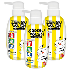 BANDAI 兒童三合一髮顏沐浴乳 皮卡丘, 3瓶, 300ml