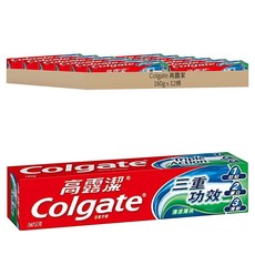 Colgate 高露潔 三重功效含氟牙膏 清涼薄荷, 160g, 12條