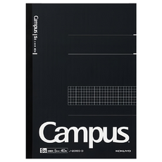 KOKUYO 國譽 Campus 方格筆記本, 5mm小方格 灰色格線設計, 成人學生皆適宜, KONO-201S5N-D, 1本