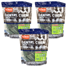 K.C.DOG 開心狗 蔬菜六角潔牙骨 消臭效果更佳, 綠茶 + 葉綠素, 400g, 3包