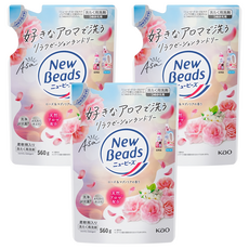 Kao 花王 New Beads 植萃香氛洗衣精補充包 玫瑰木蘭花, 3包, 560g