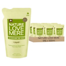 NATURE LOVE MERE 奶瓶清潔液補充包, 500ml, 9包