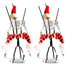 QiMart 聖誕樹造型擴香瓶, 500ML, 含纖維棒*5 + 配件圍巾*1 + 配件帽子*1, 香水麝香, 2瓶