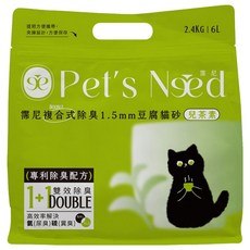 Pet's Need 霈尼寵物 複合式除臭豆腐貓砂, 兒茶素, 6L, 1包