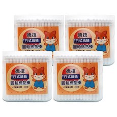 D&T德技生化 日式圓紙軸棉花棒 ,200支,4罐