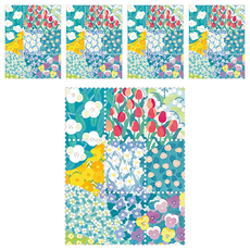 KING JIM KITTA 隨身攜帶和紙膠帶 郵票貼紙, 花園, 5個