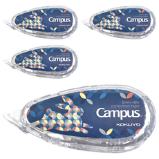 KOKUYO 國譽 Campus 象牙白修正帶 5mm x 8m, 和風兔, 4個