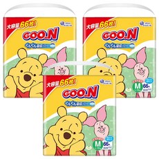 elleair 艾黎艾爾 GOO.N 日本境內版 小熊維尼紙尿褲/尿布 6~12kg, M, 198片