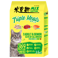 MIX 米克斯 成老貓/全貓種 乾貓糧 優質三鮮, 1.5kg, 1袋