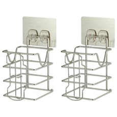 KITCHEN WAY 304不鏽鋼吹風機壁掛架, 2個, 不鏽鋼