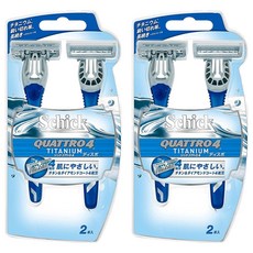 舒適牌 Schick 創4紀鈦輕便型刮鬍刀組, 含荷荷芭油 蘆薈 維他命E, 2支, 2組