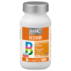 永信藥品 HAC 哈克麗康 複合B群膜衣錠 8種維生素B群 日本專利γ-穀維素 日本Liver-Hi 肝精 Plus, 30顆, 1罐