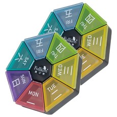 Fullicon 護立康 彩虹隨身7日盒, 食品級PP材質, SGS國際認證, 2個