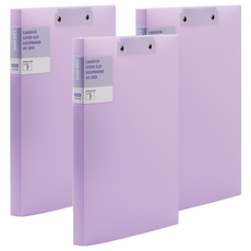 Lan CHYn 連勤牌文具 pp 馬卡龍色系 右中強力夾 + 左上板夾 lc-613d pe, 紫色, 3組