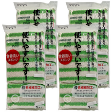 Masterclean日式竹纖維清潔棉 廚房清潔好幫手 輕鬆去除油污 柔軟不傷手, 3個, 4包
