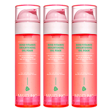 MAXCLINIC 玫瑰維他命嫩亮泡沫卸妝油 臉部清潔 所有膚質適用, 110ml, 3瓶