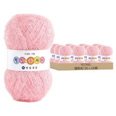 YEONIL 健康環保菜瓜布紗線, 淺粉紅 05, 16個
