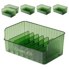 橡合杉 家用多功能調味品分格/油鹽醬醋儲物收納盒, 墨綠色, 6個