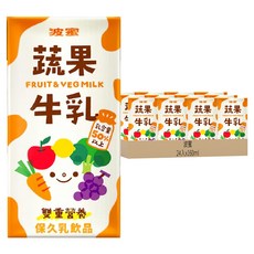 波蜜 果汁牛乳 蔬果牛奶, 160ml, 24入