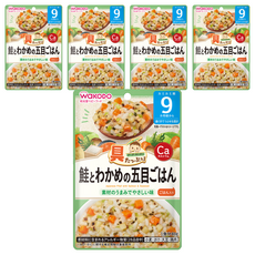 WAKODO 和光堂 鮭魚裙帶菜什錦飯, 9個月以上寶寶適用, 80g, 5包