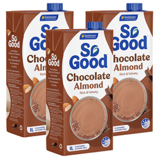 So Good Basic系列 可可堅果杏仁奶 植物奶 全素可食, 3瓶, 1L