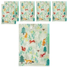 日本 MIDORI 3層資料夾 A5, 北歐動物, 6個