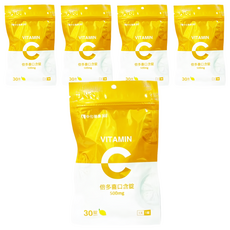 中化健康360 倍喜多口含錠 維生素C 500mg, 30顆, 5包
