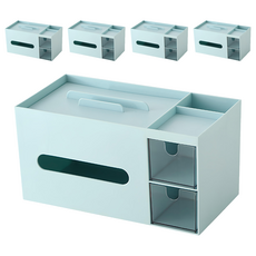 Mass 實用美學多功能桌面收納盒 23 x 11.7 x 12cm, 藍色, 5個