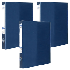 珠友文化 A4 D型檔案夾 3孔 HQ-61303, 深藍色, 3本