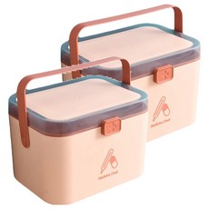 雙層醫藥急救保健收納箱 小款 浪漫粉, 2個