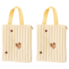 沐慕家居 棉布掛式刺繡濕紙巾套, 20 x 15cm, 刺繡松鼠, 2入