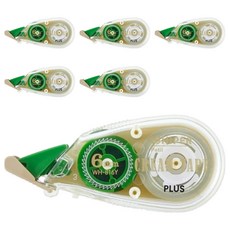 PLUS 普樂士 手帳修正帶WH-816Y, 四種膠帶寬度可選, 超緊湊機身方便攜帶, 6.0mm寬 長度6M, 6個