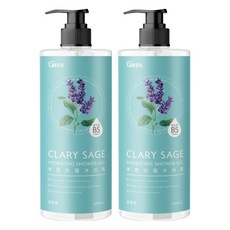 GREEN 綠的 水感沐浴露 鼠尾草, 1L, 2瓶